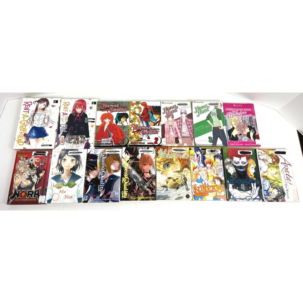 Random Manga Lot of 15 Books Mixed Series English Rent A Girlfriend Rorouni Kens
